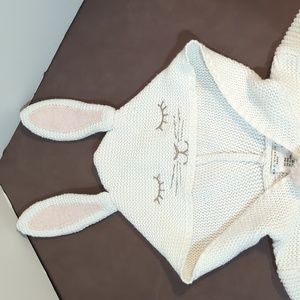 Max Studio Baby Jacket Hooded Bunny Rabbit Cottontail Pink snap closure 18 m